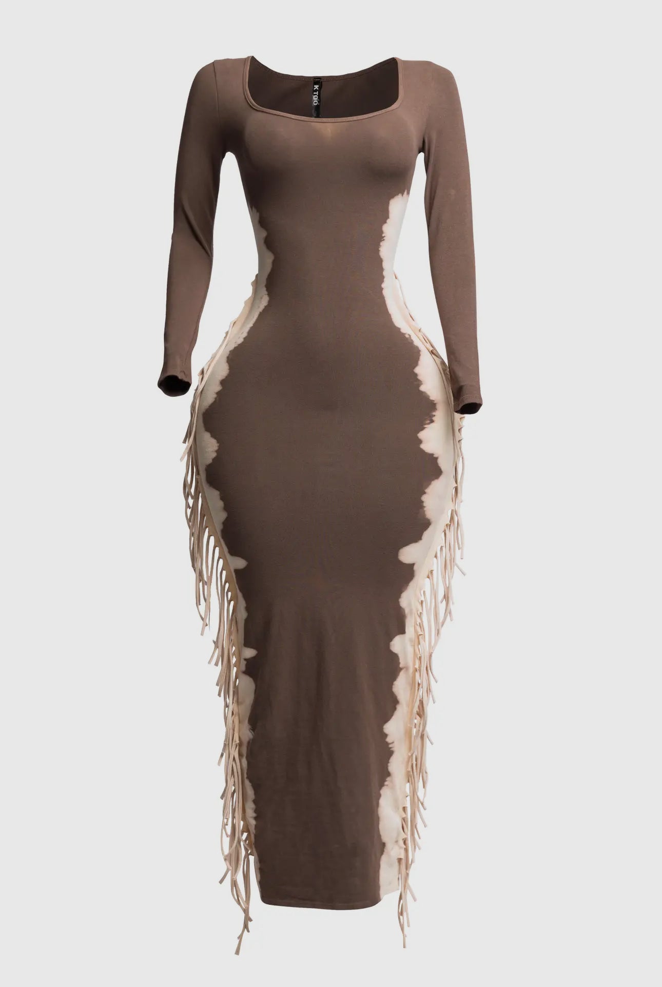 Two-Tone Bleached Fringe Maxi