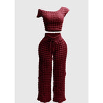 Load image into Gallery viewer, Popcorn Short Sleeve Pants Set | Curvy
